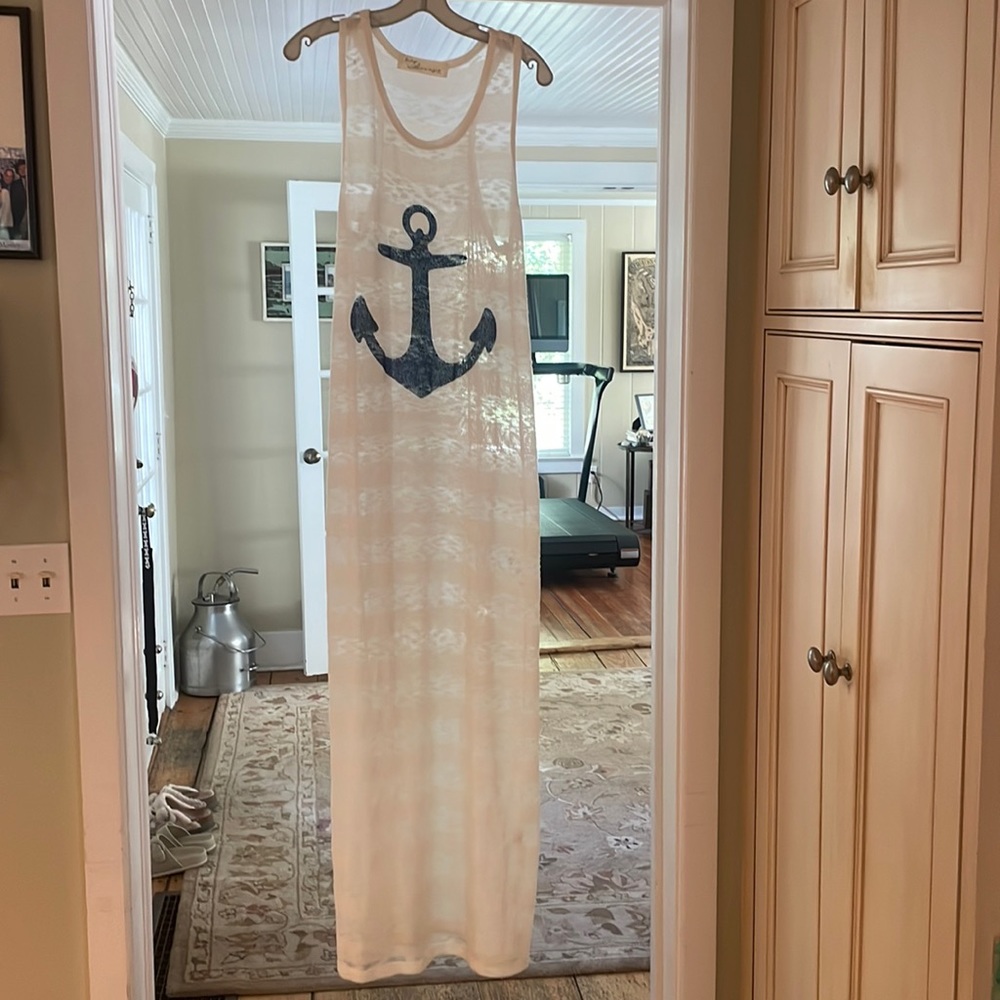 Vintage Havana white Long Dress (cover up). OS. Very long.